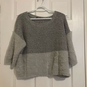 Fuzzy gray sweater
